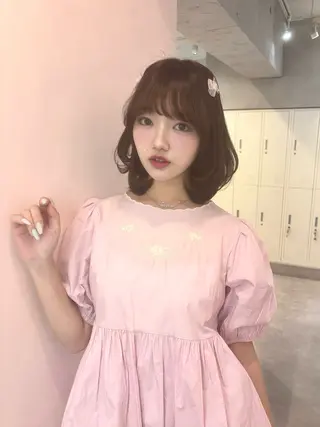 ショート momochan🍑 やわらかいボブ♡のヘアスタイル