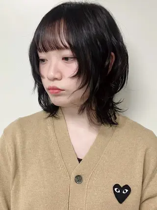 ミディアム fumika推しカラ ー/デザインカラーのヘアスタイル