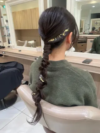 ロング ヘアアレンジ 韓国ヘアメイク🎀/ 縮毛矯正✨山本媛香のヘアスタイル