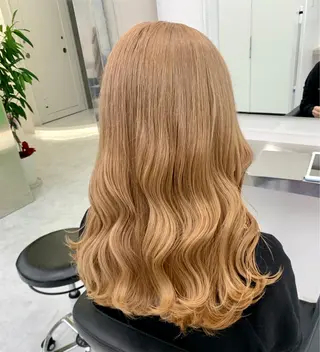 ロング カラー ヘアアレンジ 縮毛矯正/髪質改善/ ブリーチ毛/木元渓太のヘアスタイル