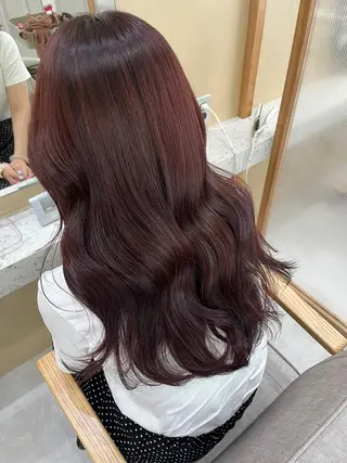 セミロング カラー ヘアアレンジ 暖色韓国ヘア🩷 Yuukaのヘアスタイル