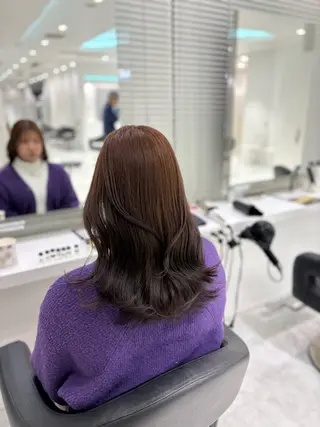 セミロング カラー 盛れる上質ワンホン ヘア🤍YUME🤍のヘアスタイル