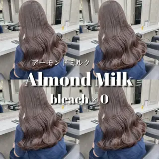 ロング カラー ブリーチ縮毛矯正飛我 透けオリーブ淡色🫧のヘアスタイル