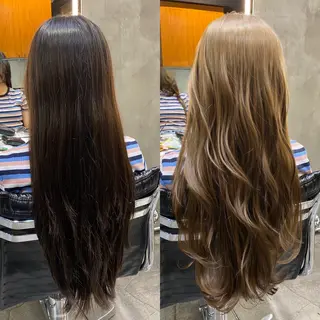 ロング カラー 透明感カラー🌿 グレージュ🐺陽介のヘアスタイル