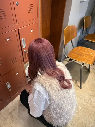 セミロング カラー ブリーチカラー特化 梅田中崎町/あかりのヘアスタイル
