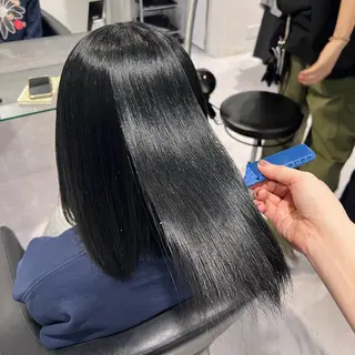 ミディアム カラー ヘアアレンジ メンズ 🦋重くない暗髪🦋 Hana🦋のヘアスタイル