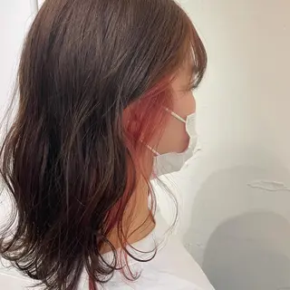 ミディアム カラー 北川 智海のヘアスタイル