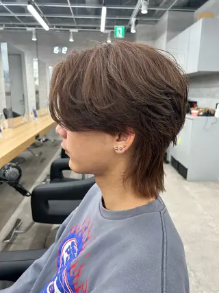 ショート カラー パーマ ヘアアレンジ メンズ キッズ 磯村 翔大のヘアスタイル
