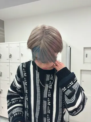 ショート カラー メンズ 抜け感レイヤー︴ ニュアンスカラーのヘアスタイル
