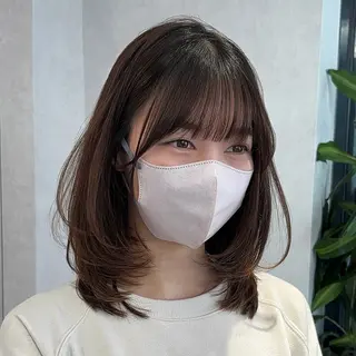 セミロング カラー 結べるレイヤーカット /カラー/あさかのヘアスタイル