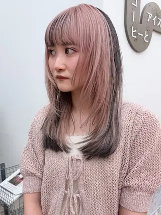 セミロング カラー 矢場町/栄/上前津/ 佐藤祐希のヘアスタイル