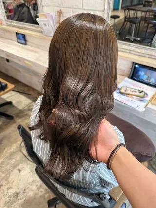セミロング カラー 透明感カラー/パーマ 🌀アオノのヘアスタイル