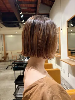 ミディアム 切りっぱなしボブ/ 三瀬翔のヘアスタイル