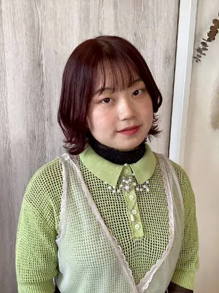 ミディアム グラスヘアー石垣 渕 七海のヘアスタイル