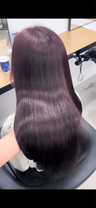 ロング カラー 💗愛され暖色💗 ピンク/レッド💗のヘアスタイル