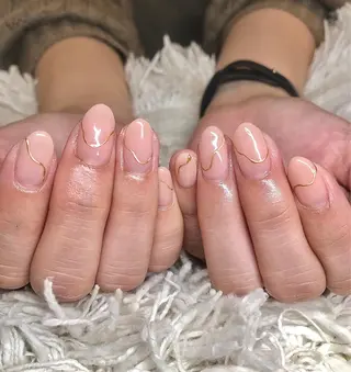 ミディアム カラー パーマ ヘアアレンジ ネイル マツエク・マツパ el. by Aoのネイルデザイン