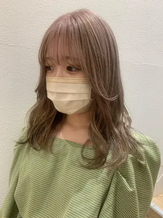 セミロング カラー hubhair レイヤー/透明感のヘアスタイル