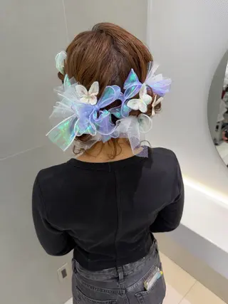 ヘアアレンジ ヘアセット🎀耳つぼ 👂💎MONAMIのヘアスタイル