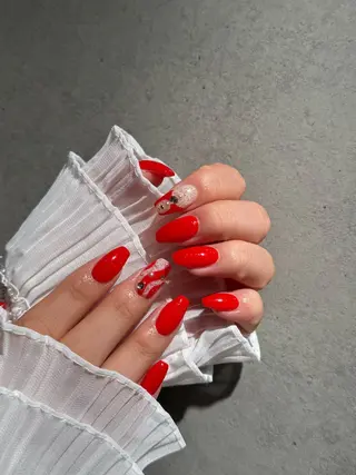 ネイル I-nailロング /ワンホン/キラキラのネイルデザイン