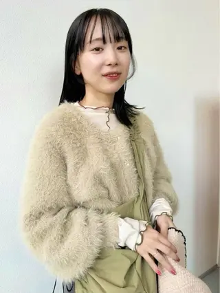 ミディアム 草野ゆずき⌇縮毛矯正 ⌇エクステ⌇レイヤーのヘアスタイル