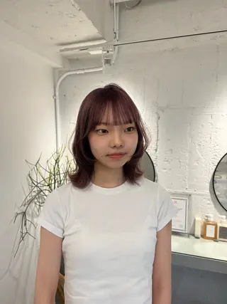 セミロング 新宿/顔周りカット +レイヤー＝しずく♩のヘアスタイル