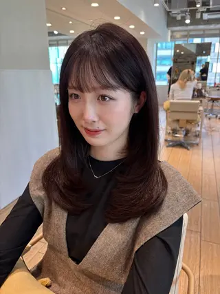 セミロング 似合わせカット⌇ヘア セット⌇A i🤍のヘアスタイル