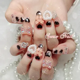 ロング カラー パーマ ヘアアレンジ メンズ マツエク・マツパ ネイル キッズ アイブロウ 🎀Sense Nail池袋店🎀のネイルデザイン