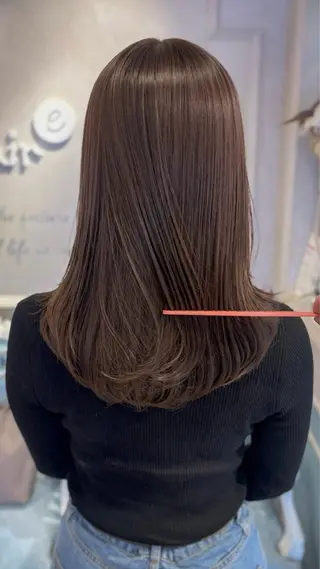 セミロング カラー グレージュ|くすみ× 透明感|kazutoのヘアスタイル