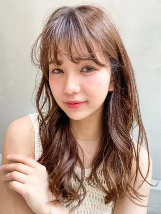 セミロング カラー 透明感カラー✂︎ /縮毛矯正/YUKAのヘアスタイル