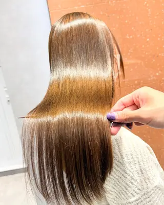 ロング カラー パーマ ヘアアレンジ 縮毛矯正/髪質改善/ ブリーチ毛/木元渓太のヘアスタイル