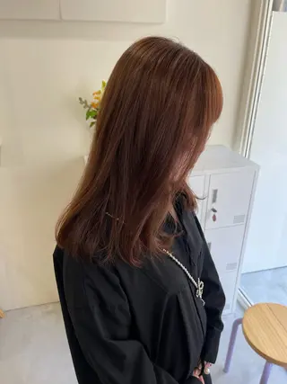 セミロング カラー ヘアアレンジ 中堀 遥のヘアスタイル
