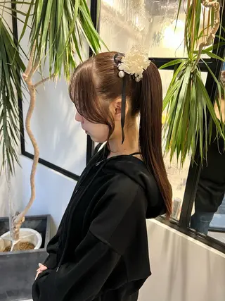 ロング ヘアアレンジ 黒阪 なみのヘアスタイル