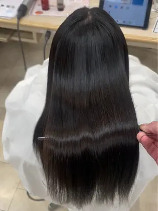 ロング シャドウパーマ／骨格 矯正カット　トモキのヘアスタイル