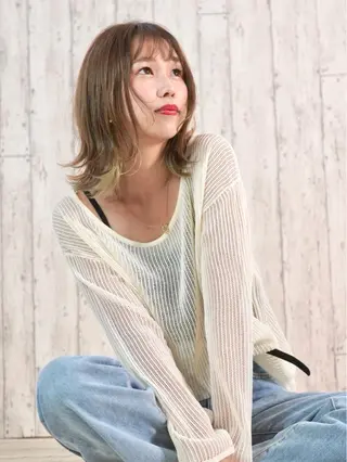 ミディアム 永野 良一のヘアスタイル