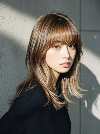 セミロング ウルフカット 811 大阪梅田 ウルフのヘアスタイル
