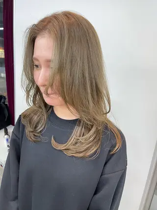 セミロング カラー ダブルカラー /まつ毛パーマ🎀のヘアスタイル