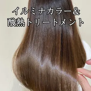 ミディアム カラー 髪質改善カラー韓国風 レイヤーtudaのヘアスタイル