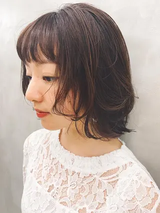 ショート 💓パーマ，💗 レイヤーカットのヘアスタイル