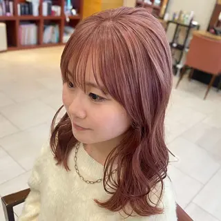 ミディアム カラー 顔まわり🥨レイヤー /透明感/水口舞奈のヘアスタイル