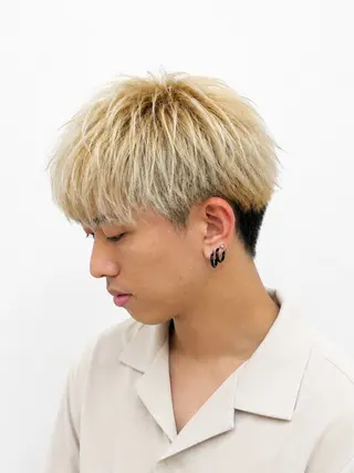 ショート カラー メンズ ✨白髪ぼかし/ ショート✨吉岡 弘のヘアスタイル