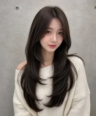 セミロング カラー ヘアアレンジ 🌫️大人韓国ヘア 🌫️naoyaのヘアスタイル