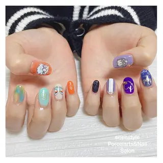 ミディアム ネイル 🐾enen style 🐾のネイルデザイン