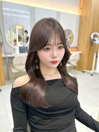 セミロング カラー 🇰🇷韓国風くびれ ヘア🇰🇷中村優大のヘアスタイル