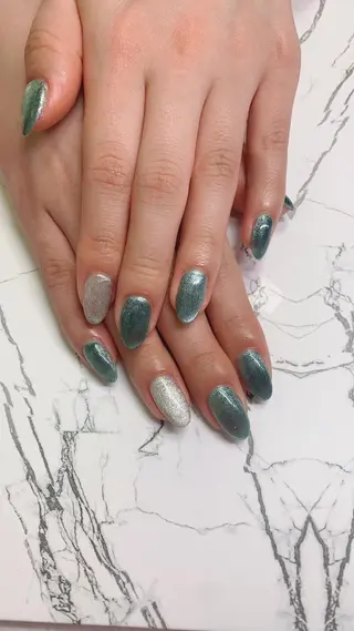 ネイル はな💎ネイル ワンホン、長さ出しのネイルデザイン