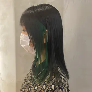 セミロング 新宿/顔周りカット +レイヤー=しずく♩のヘアスタイル