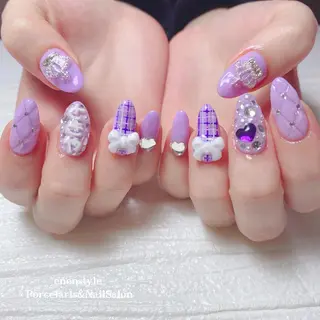 ミディアム ネイル 🐾enen style 🐾のネイルデザイン