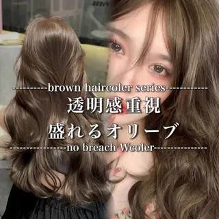 セミロング カラー ヘアアレンジ 💎韓国/ レイヤー カット/ 暖色🫧のヘアスタイル