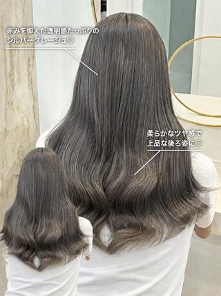 ロング カラー ヘアアレンジ 韓国風カラーカット 🤍店長 鳥越のヘアスタイル