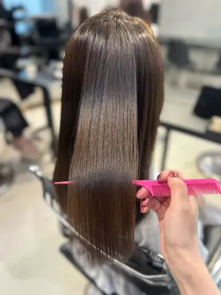 ロング カラー パーマ ヘアアレンジ 透明感/オリーブ/ グレージュ/YUKAのヘアスタイル