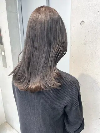 ミディアム カラー パーマ ヘアアレンジ 透明感カラー✂︎ /縮毛矯正/YUKAのヘアスタイル